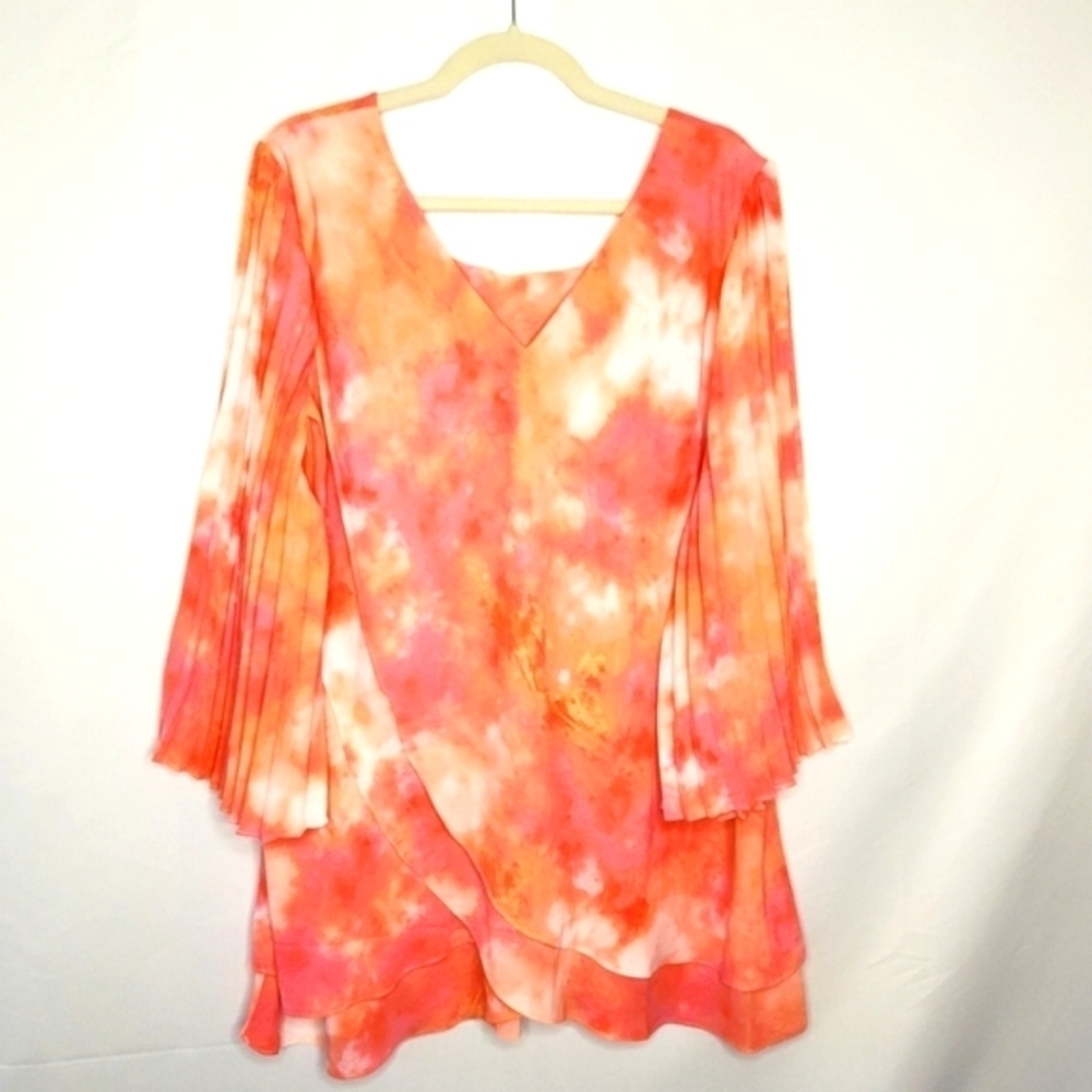 Laurie Felt Pink and Orange Tie-Dye Blouse